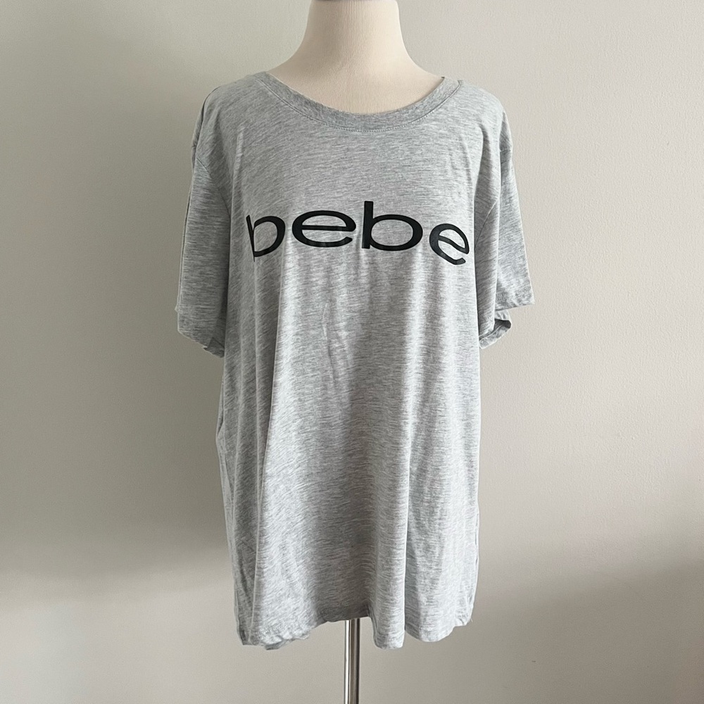 bebe Sport Core T Shirt Heather Gray Sz 3X NWOT
